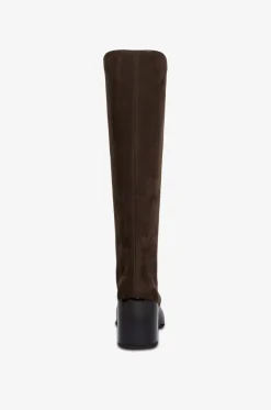 Stiefel mit Blockabsatz aus Nubukleder Knee 55