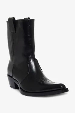 Stiefeletten mit Absatz aus besticktem Leder Clive 35