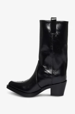 Stiefeletten mit Absatz aus besticktem Leder Clive 35