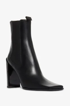 Stiefeletten mit Blockabsatz aus Leder Square 90