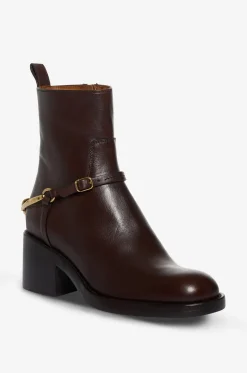 Stiefeletten mit Blockabsatz aus Leder Dakota