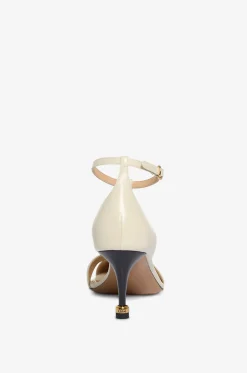 T-Riemchen-Pumps aus Leder mit Nieten Cleia 70