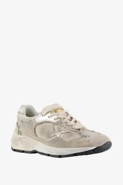 Used-Look-Materialmixsneakers mit Glitter und goldenem Stern Running Dad