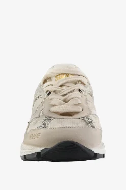 Used-Look-Materialmixsneakers mit Glitter und goldenem Stern Running Dad