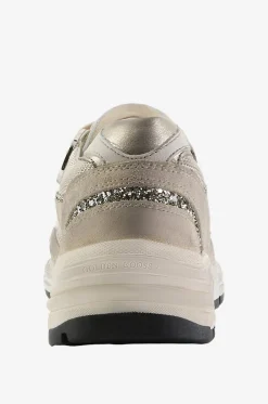 Used-Look-Materialmixsneakers mit Glitter und goldenem Stern Running Dad