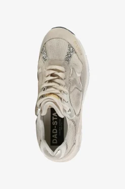 Used-Look-Materialmixsneakers mit Glitter und goldenem Stern Running Dad