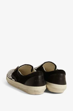 Wildleder-Slip-On-Sneakers mit Kristallen VCE