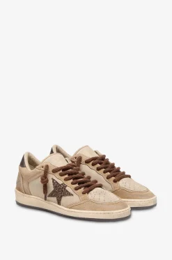Wildleder-Sneakers mit Glitzer Ball Star