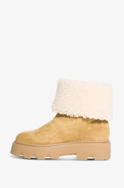 Wildleder-Stiefeletten mit besticktem Logo Aurea Mid