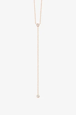 Y-förmige Halskette aus Roségold und Diamant One