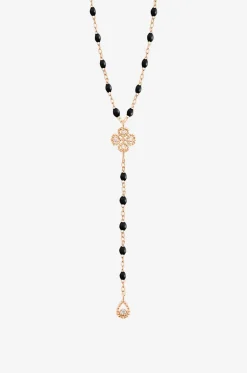 Y-förmige Halskette aus Roségold und Diamanten Lucky Trèfle
