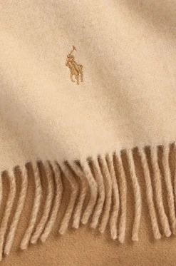 Zweilagiger Wollschal mit Fransen Pony